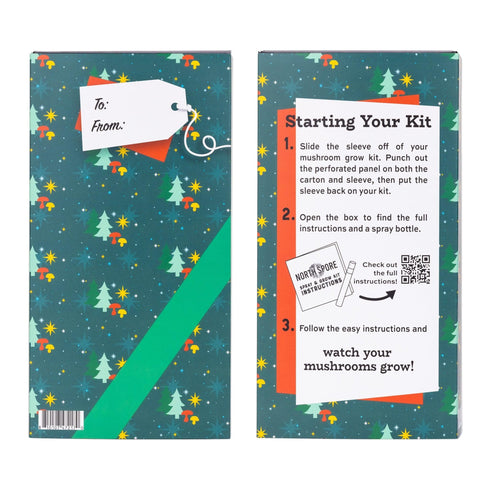 Organic 'Spray & Grow' Holiday Gift Wrap Mushroom Growing Kit